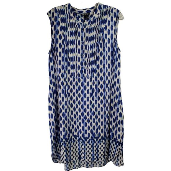 Nic + Zoe Shift Dress Women’s Size Large L Blue Geometric Sleeveless Midi - Picture 2 of 7